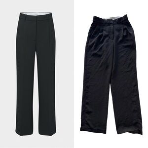 Aritzia The Effortless Pant Black high-waisted wide-leg trousers